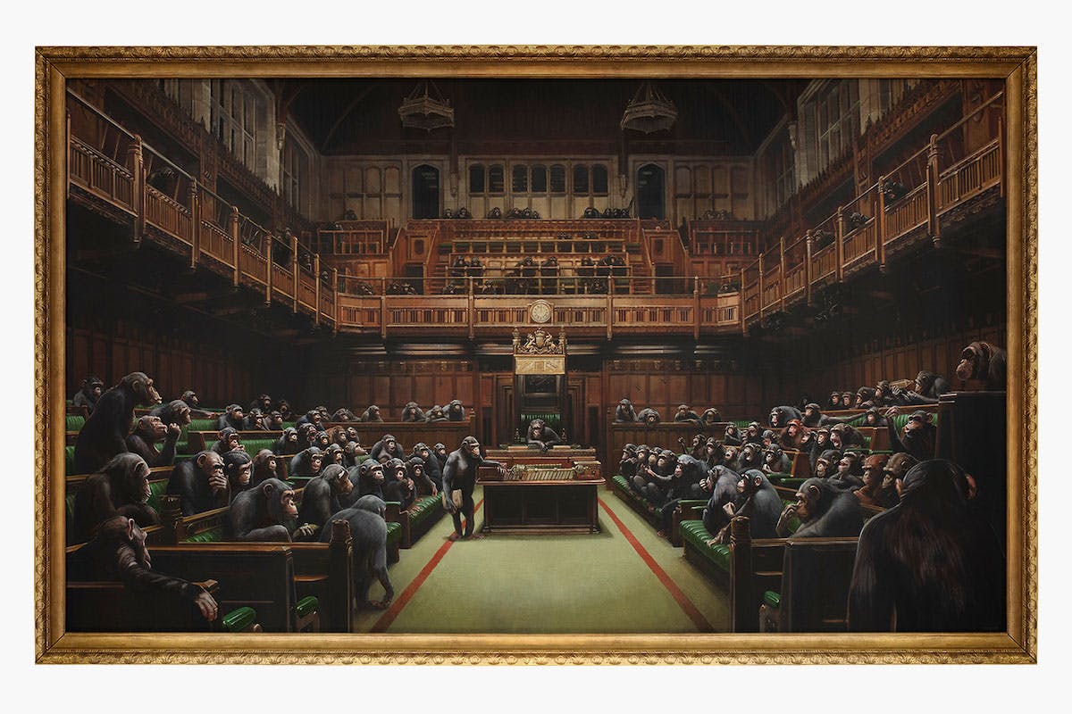 banksy devolved parliament sells record 12 million dollars sothebys