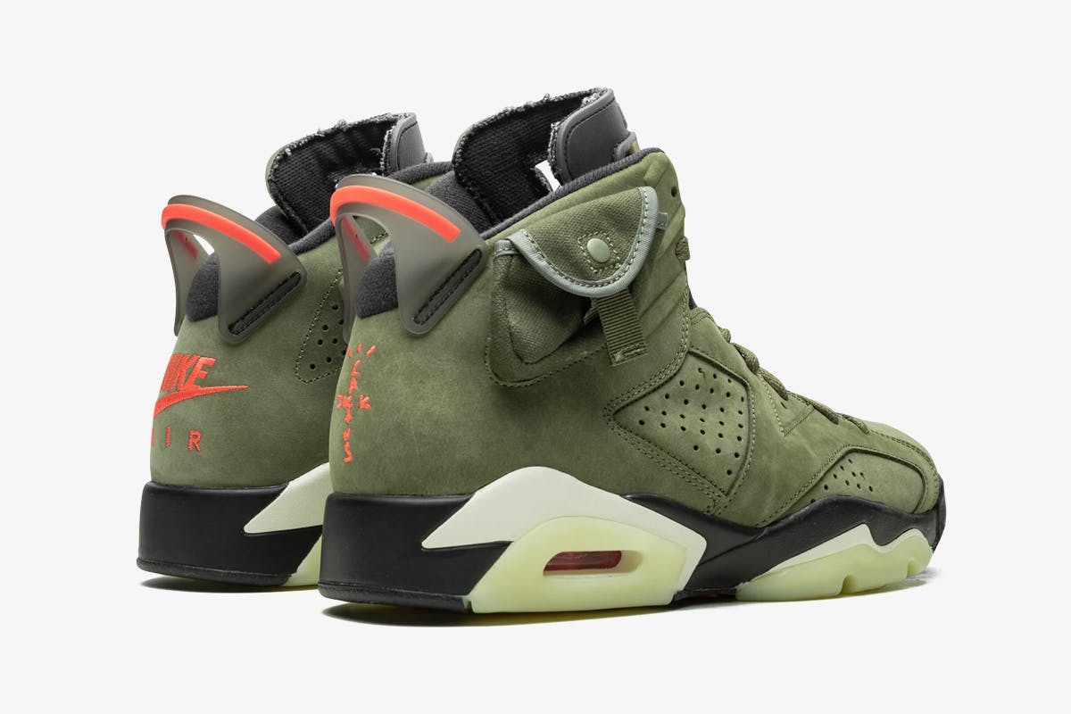 Travis Scott x Air Jordan 6 Retro (Medium Olive, Infrared & Black)