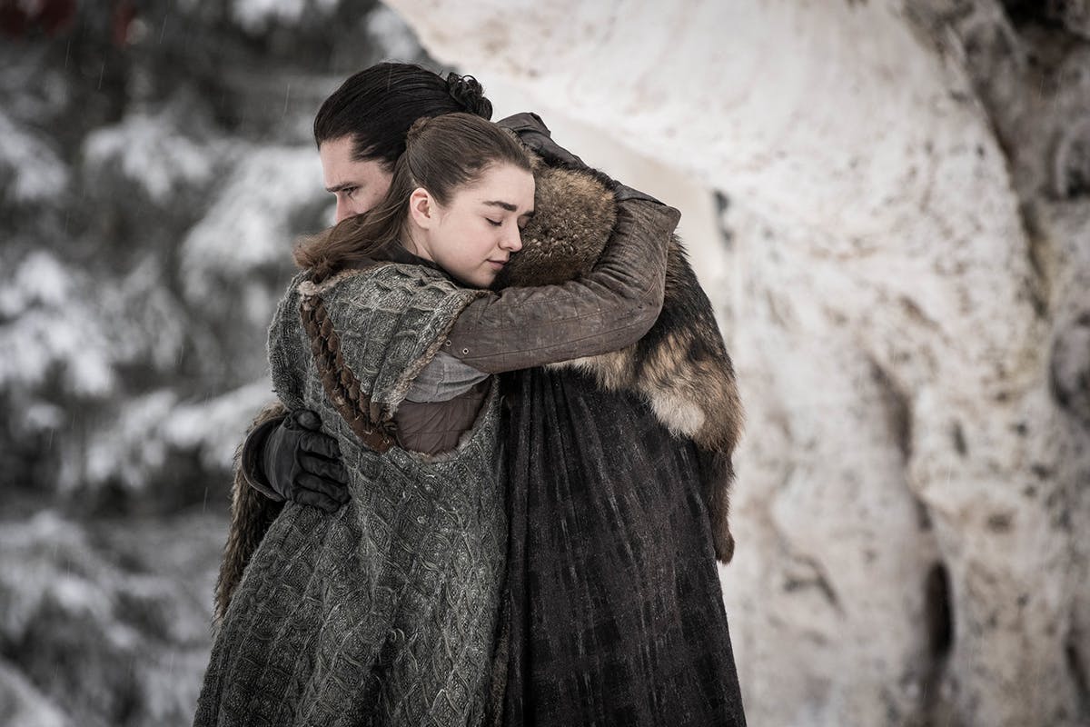 Jon Snow Arya Stark Game of Thrones hugging