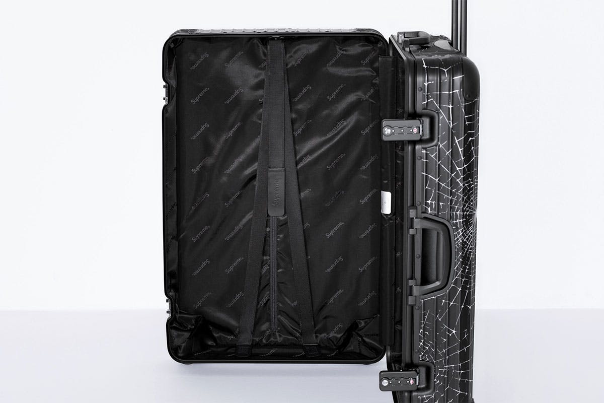 Supreme x RIMOWA luggage collection spider web