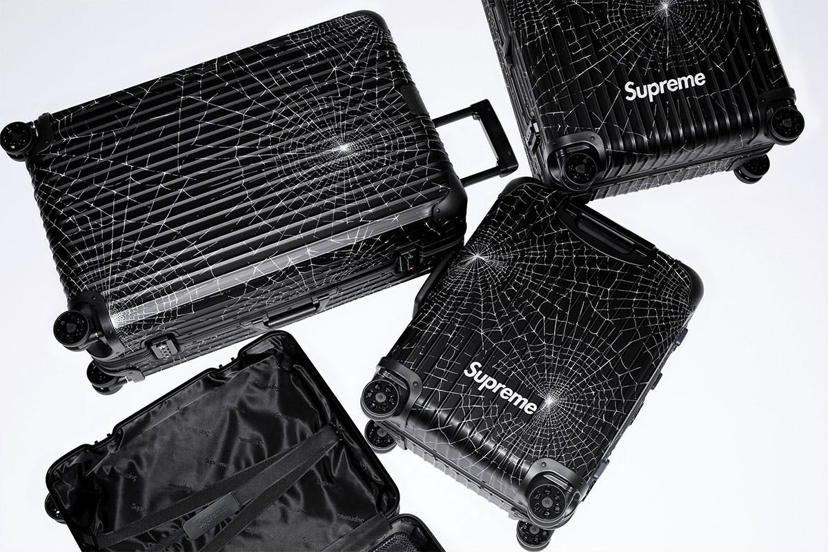 Supreme x RIMOWA luggage collection spider web