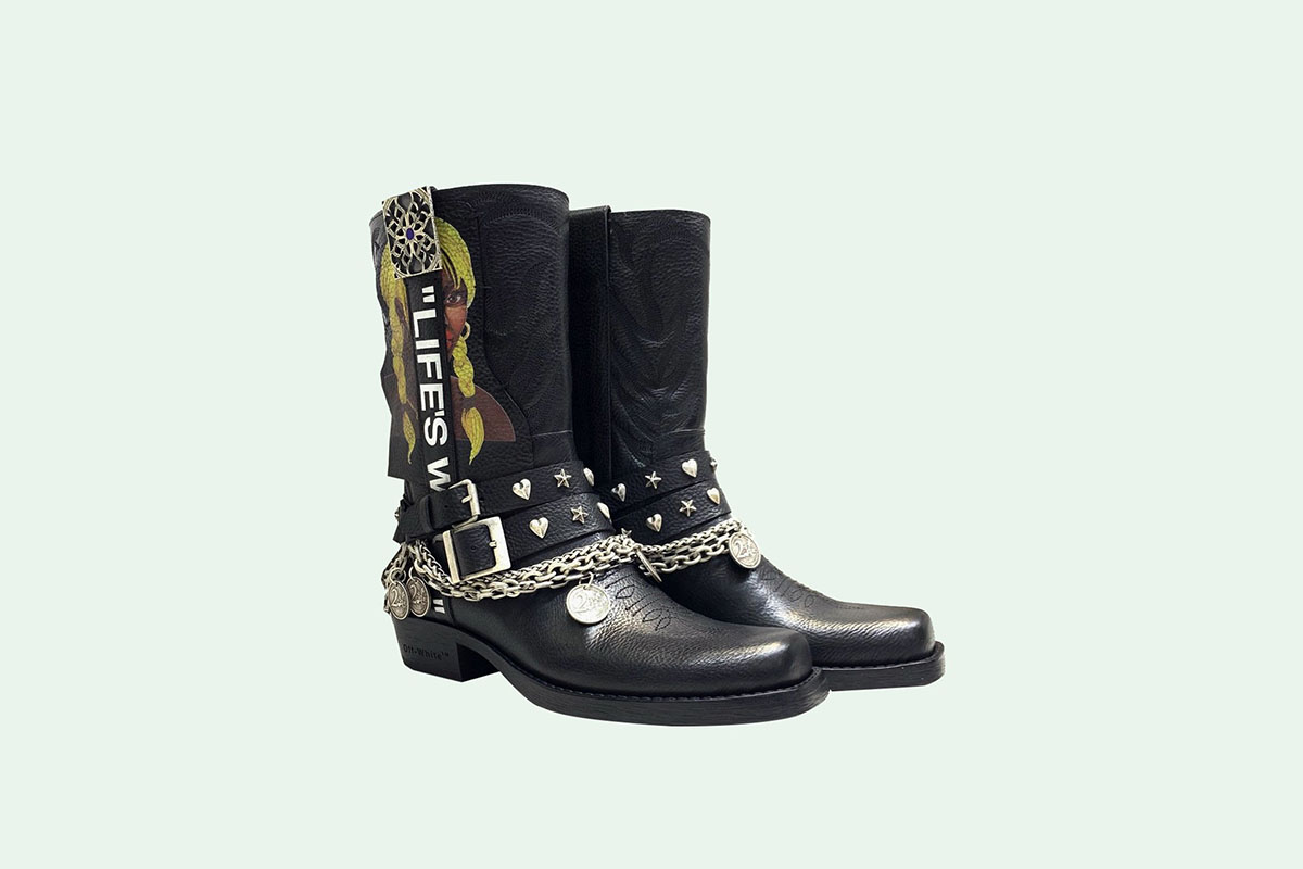 Theophilus London x Off-White black leather boots