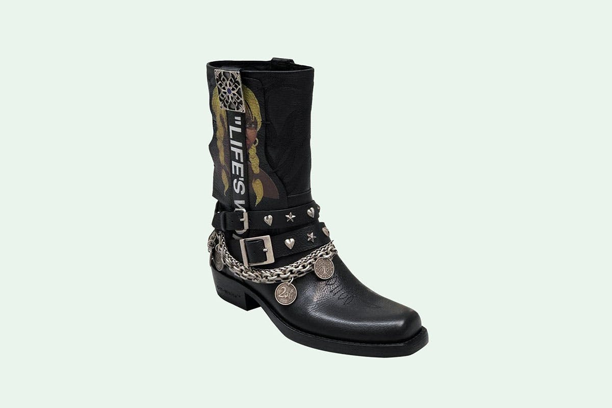 Theophilus London x Off-White black leather boots