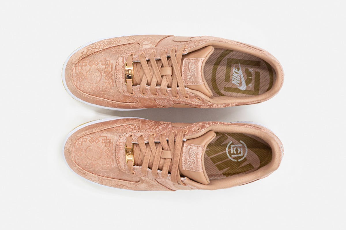 CLOT x Nike Air Force 1 “Rose Gold Silk”: Official Release Info