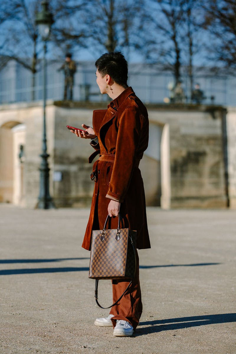 Street Style at Louis Vuitton's FW20 Show Brings All the Monograms Out