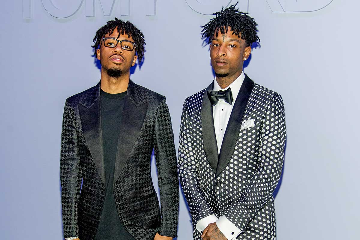 Metro Boomin and 21 Savage at the Tom Ford FW18 Men's Runway Show