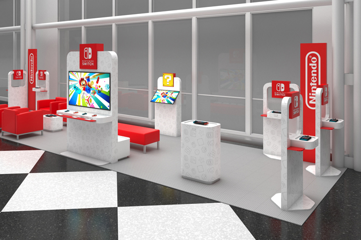Nintendo Switch airport lounge