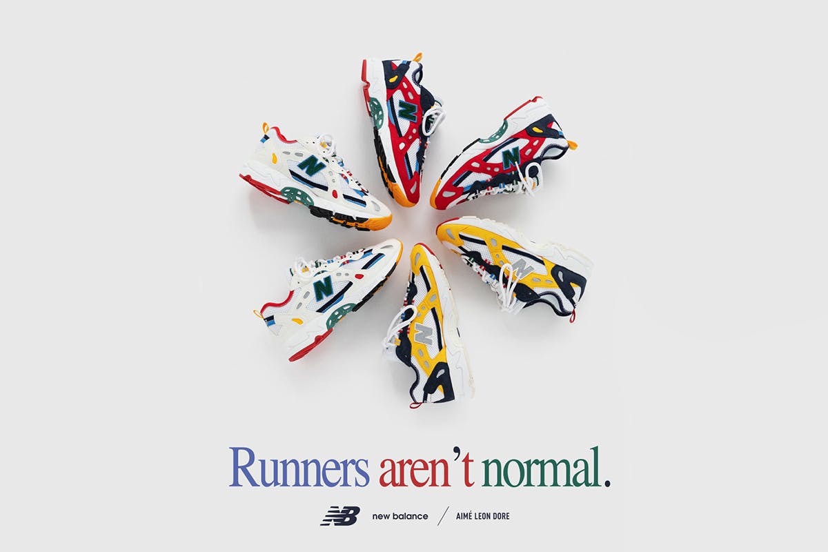 Aime Leon Dore × New Balance runners aren't normal 827 poster Yellow Navy  ald