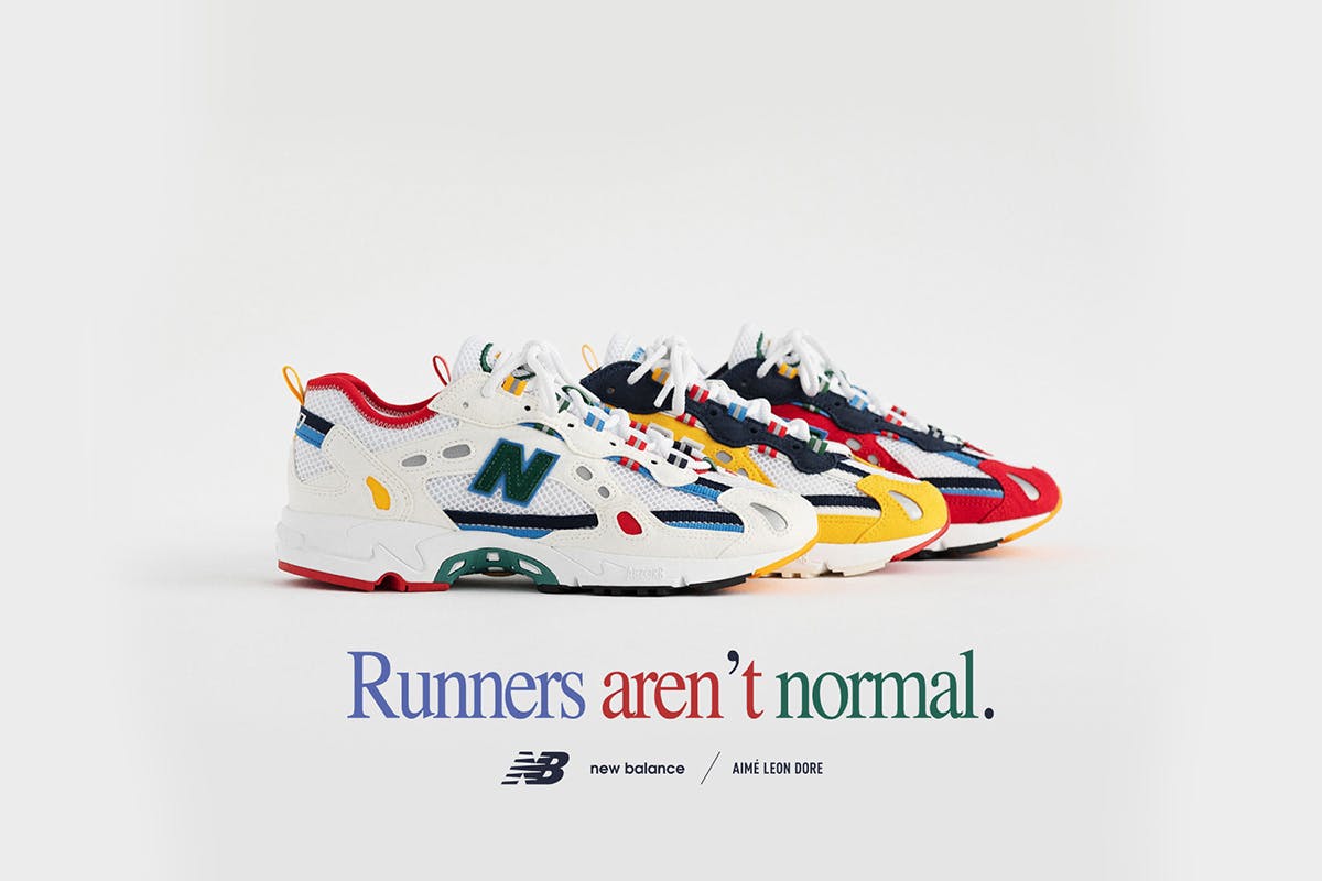 Aime Leon Dore × New Balance runners aren't normal 827 poster Yellow Navy  ald