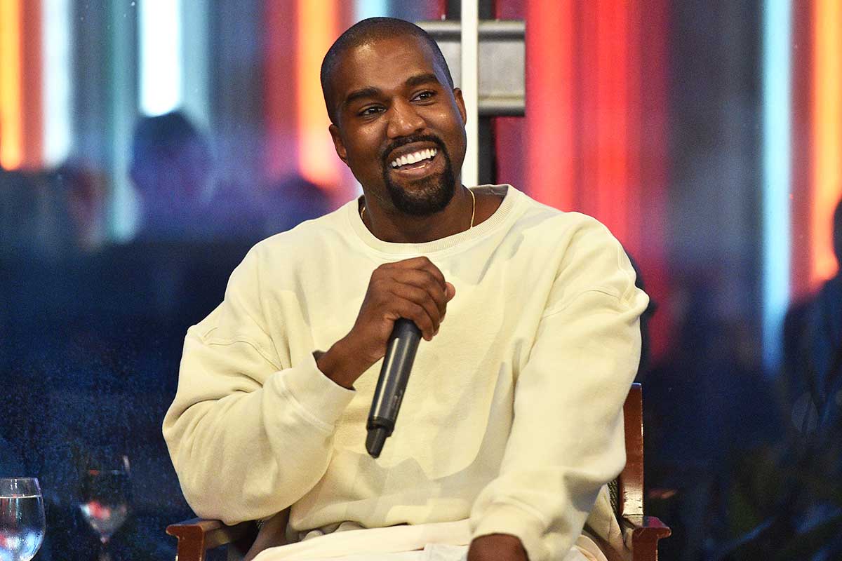 Kanye West being interviewed