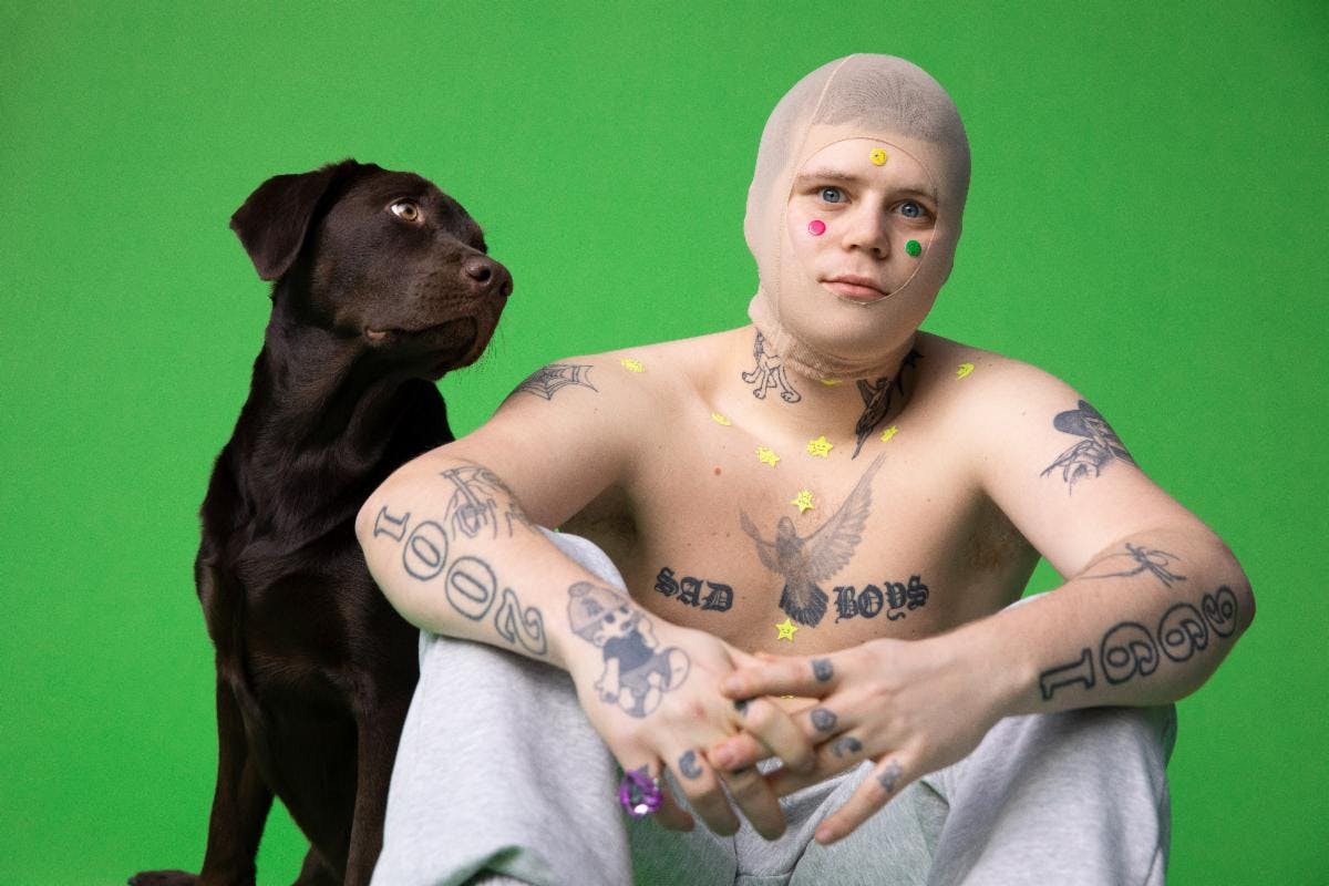 Yung Lean and dog