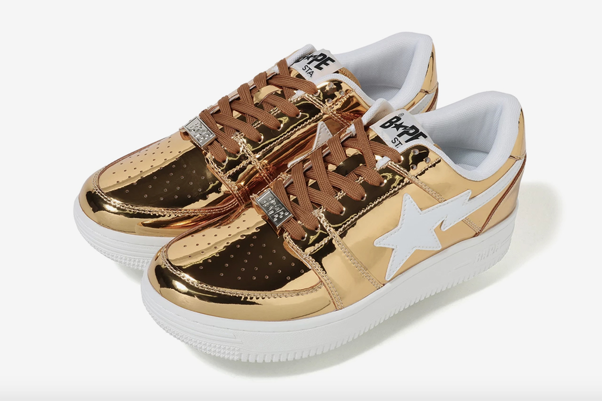 bape bapesta foil gold silver release date price A Bathing Ape