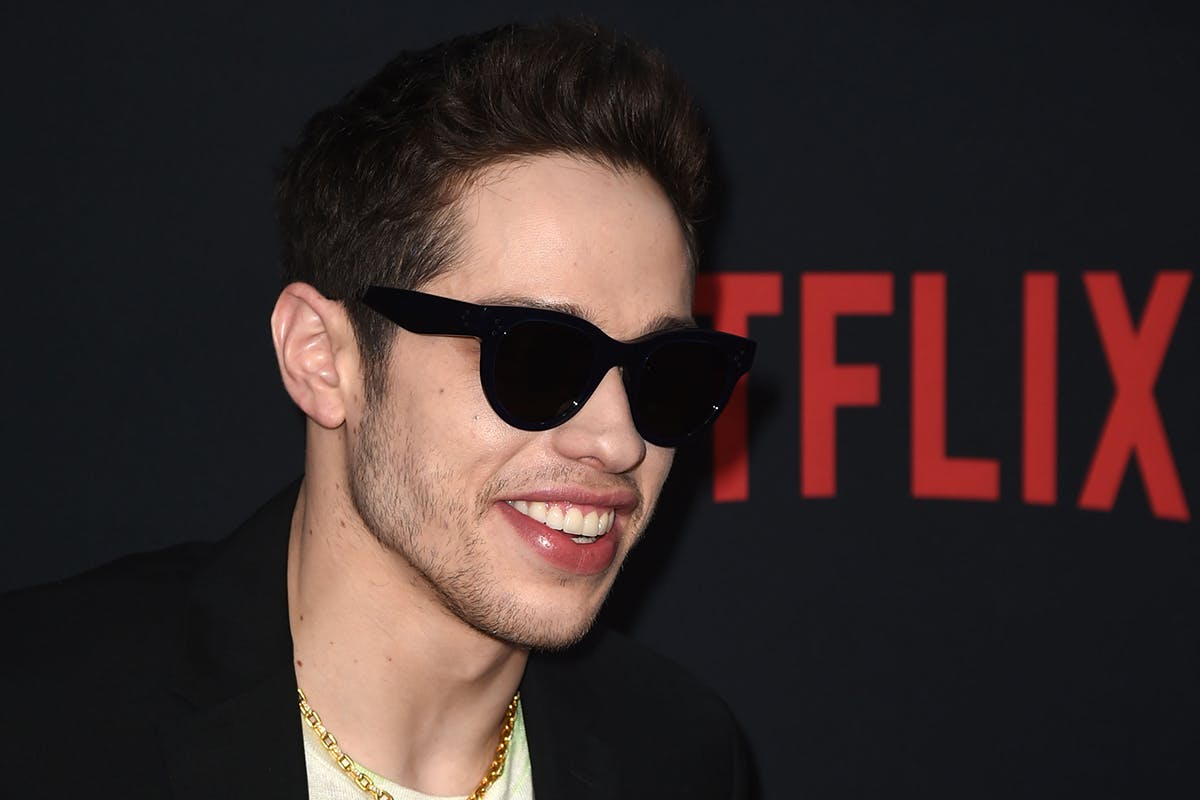 Pete Davidson sunglasses smiling