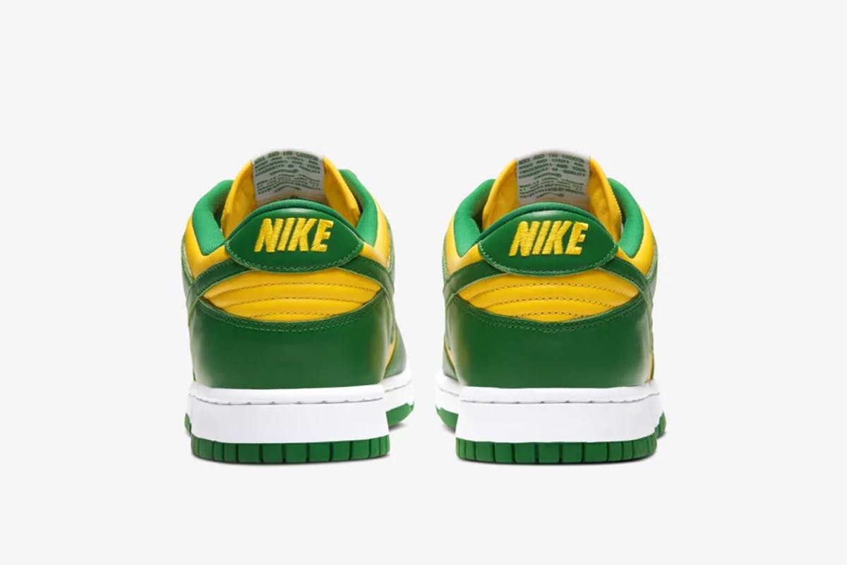 Nike SB Dunk Low Brazil yellow green and white product shot