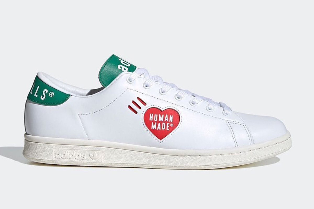 Human Made x adidas Stan Smith in white and green