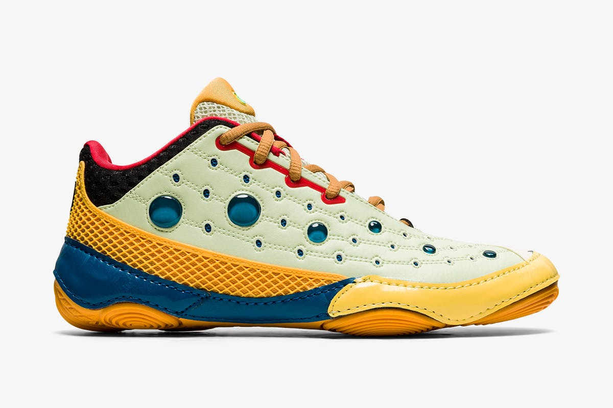 kiko kostadinov and asics gesserit 2 sneaker in green and yellow