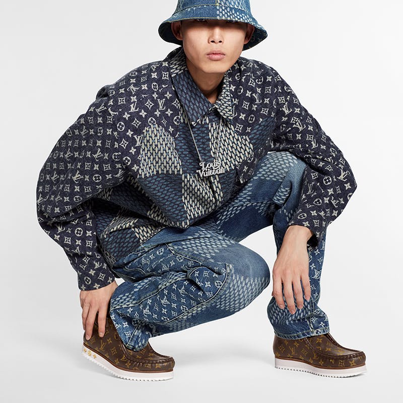 Louis Vuitton x Nigo - Giant Damier Waves Monogram Denim Jeans – eluXive