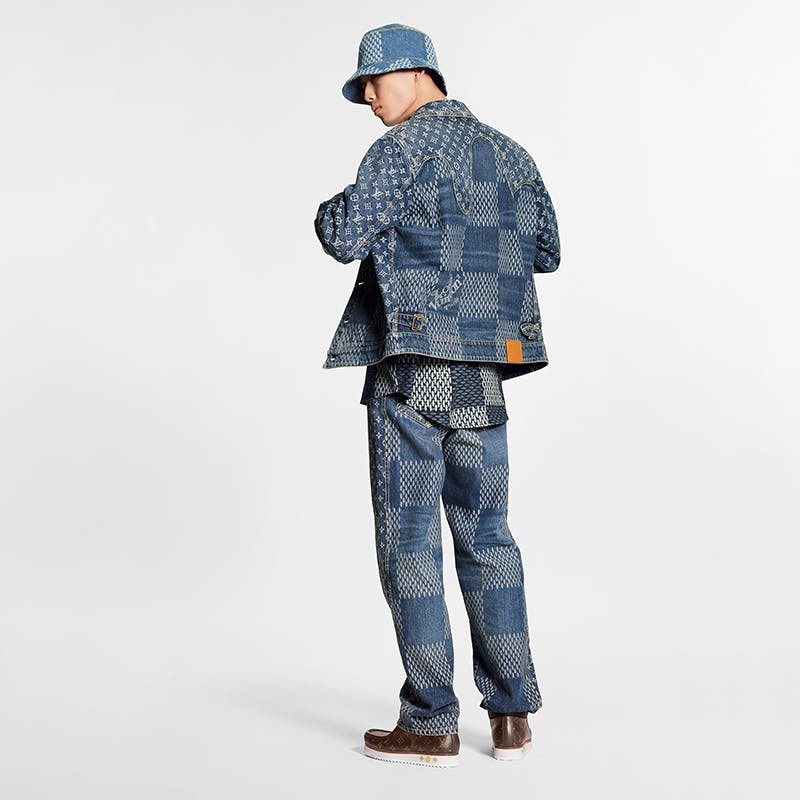 Louis Vuitton x Nigo - Giant Damier Waves Monogram Denim Jeans – eluXive