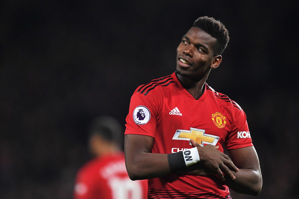 Paul Pogba of Manchester United celebrates scoring a goal