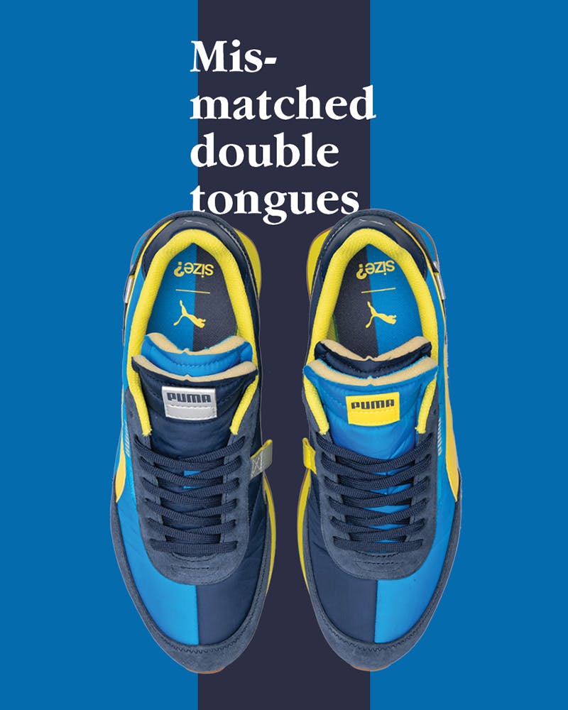 Blue and yellow Future Rider PUMA shoe