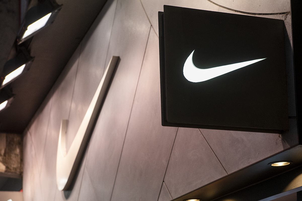 American multinational sport clothing brand Nike store and logo seen in Hong Kong