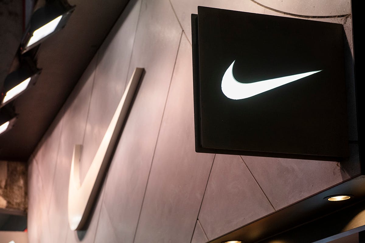 American multinational sport clothing brand Nike store and logo seen in Hong Kong