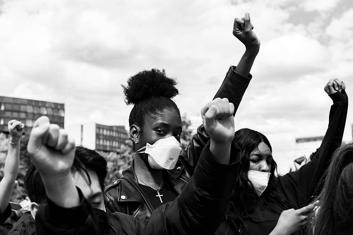 black lives matter protest in Düsseldorf Germany