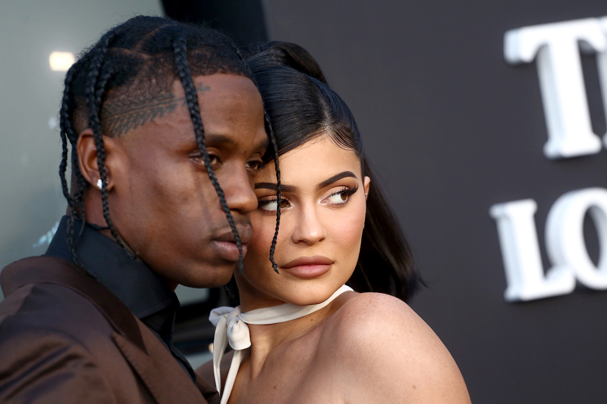 Travis Scott and Kylie Jenner attend the Travis Scott: "Look Mom I Can Fly" Los Angeles Premiere