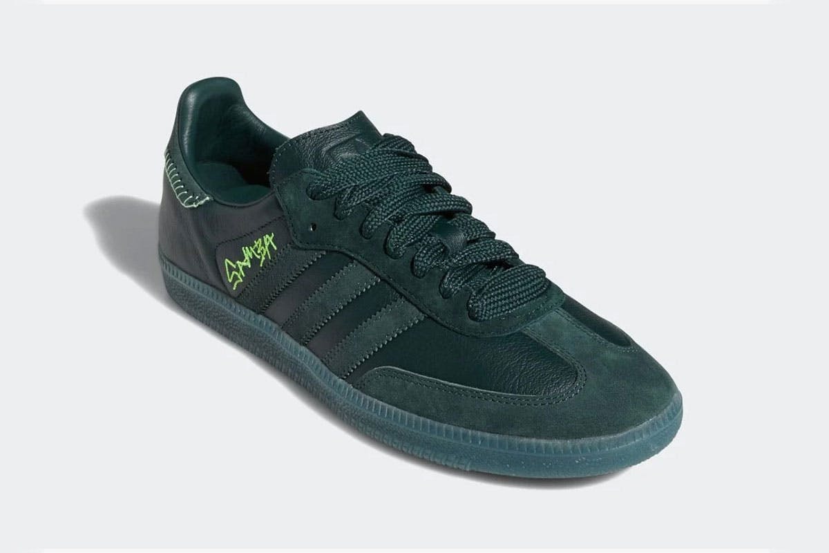 Jonah Hill adidas samba green product shot