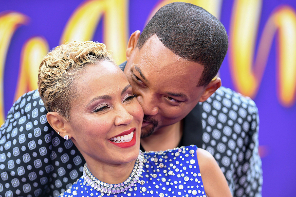 Will Smith and his wife actress Jada Pinkett Smith attend the World Premiere of Disneys Aladdin