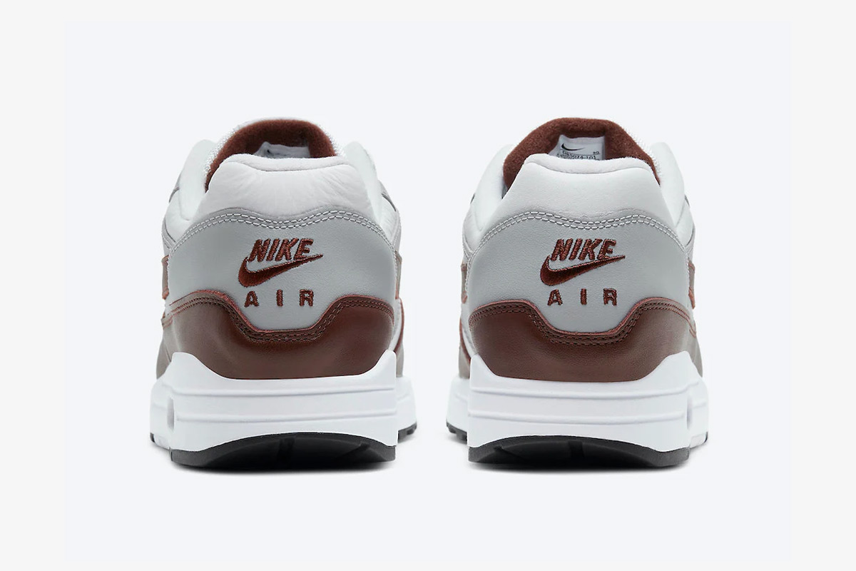 brown leather nike air max 1 product shot