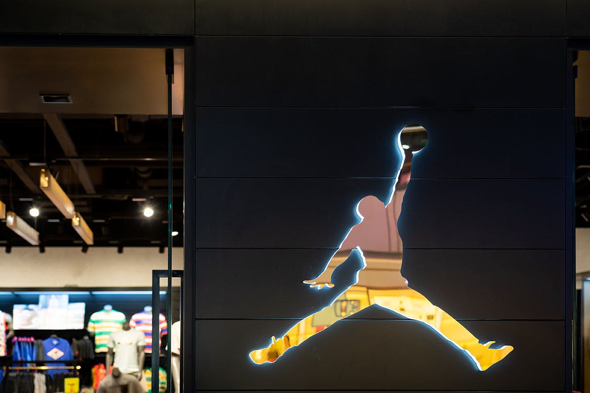 Air Jordan logo seen at a store in Chongqing