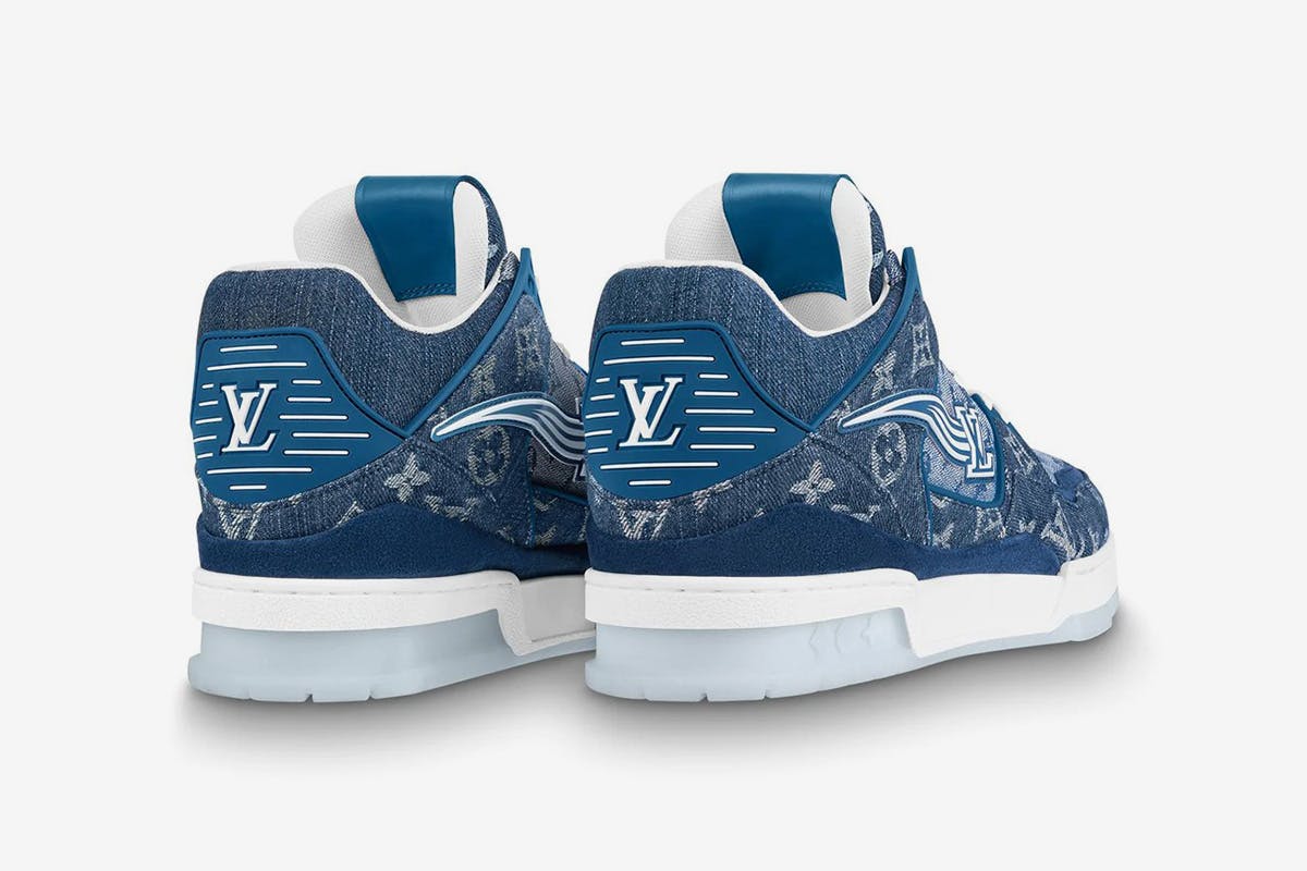 lv blue denim shoes