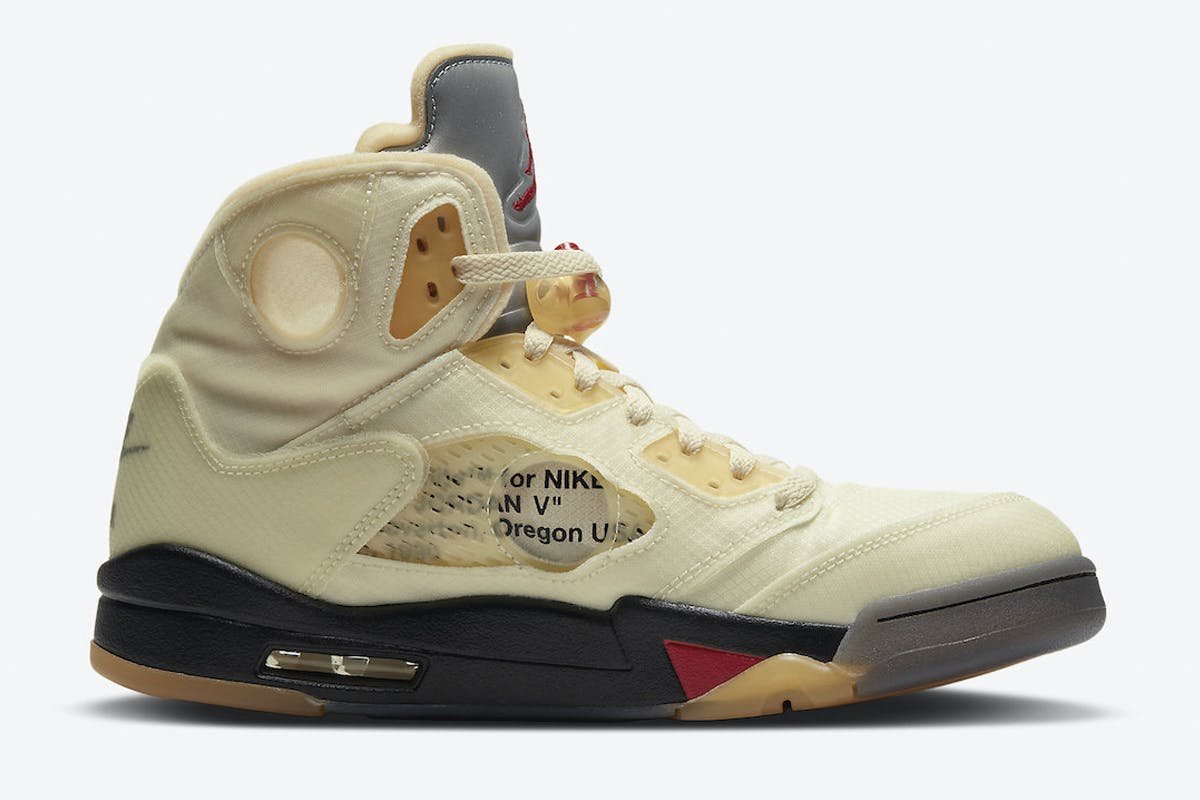 Nike Air Jordan 5 OFF-WHITE 'Sail' Signed & Designed by Virgil Abloh, US  9.5, String Theory, 2022