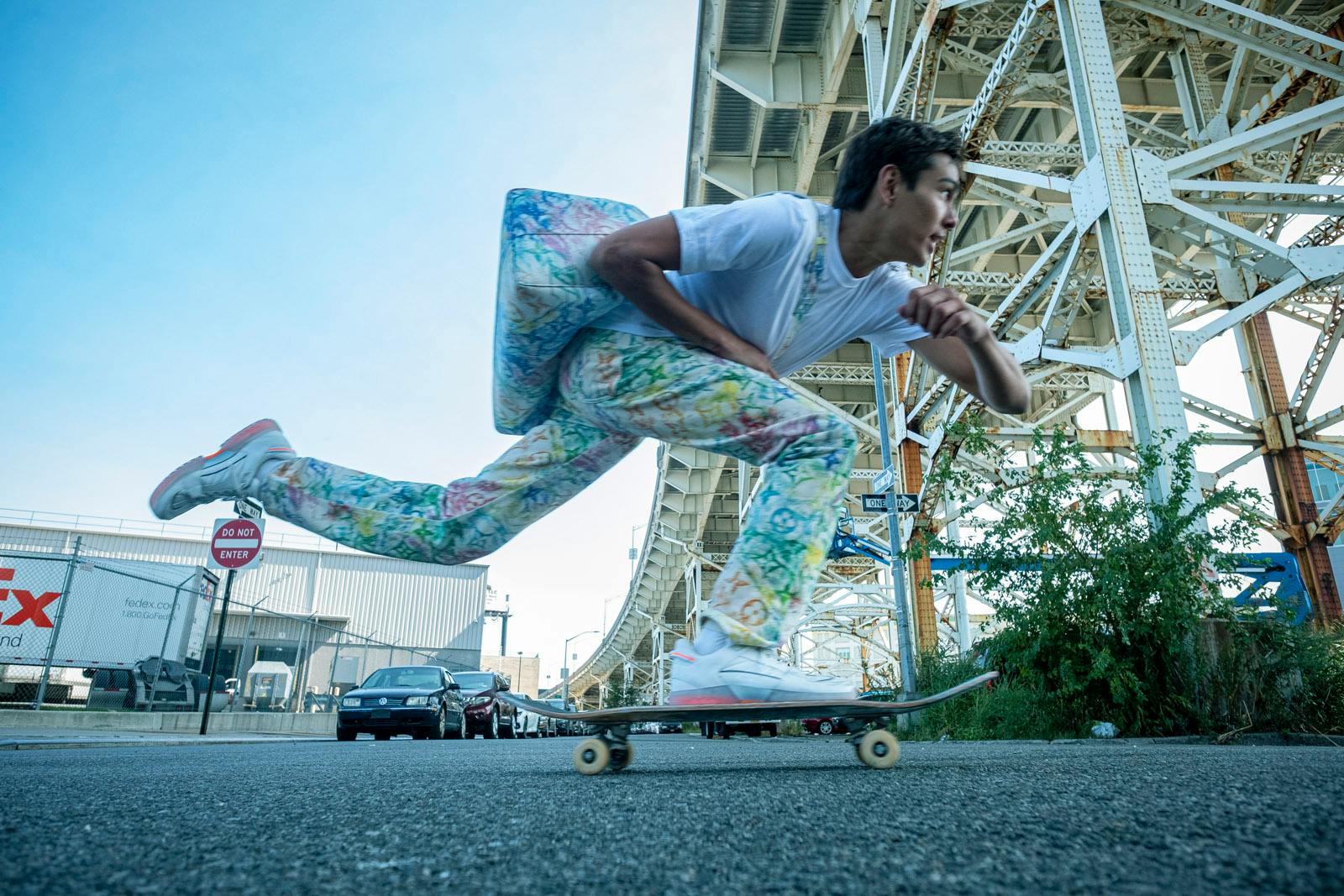 Lucien Clarke Skates In Virgil Abloh's LV Vest