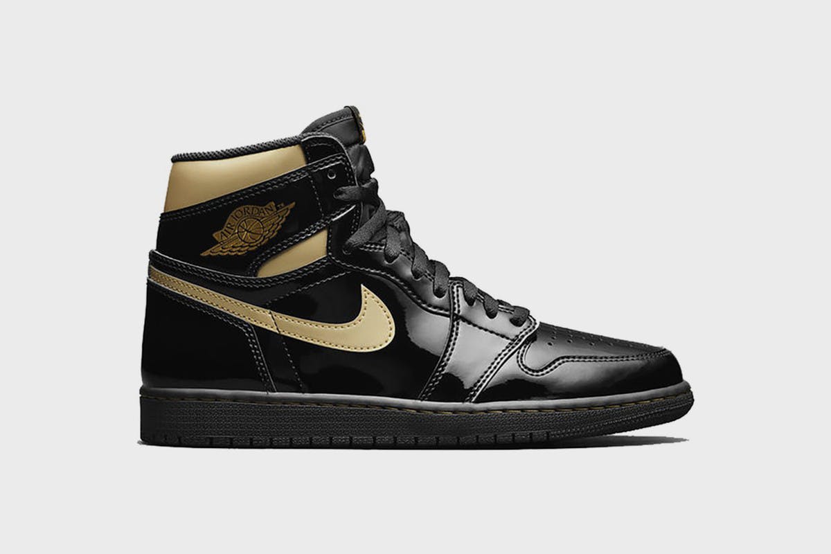 Globus Vermuten Aufkleber nike air jordan 1 black and gold Papier ...