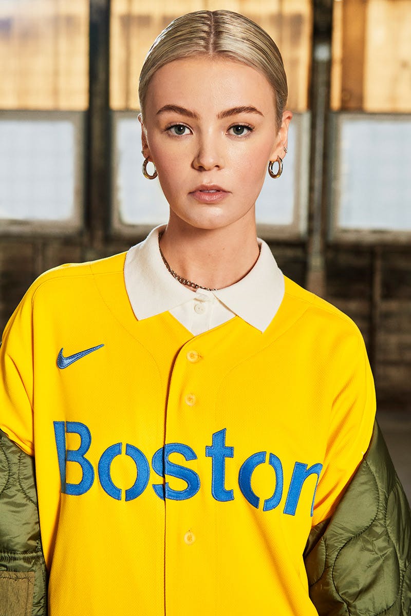 Yellow Nike MLB Boston Red Sox City Connect Shirt