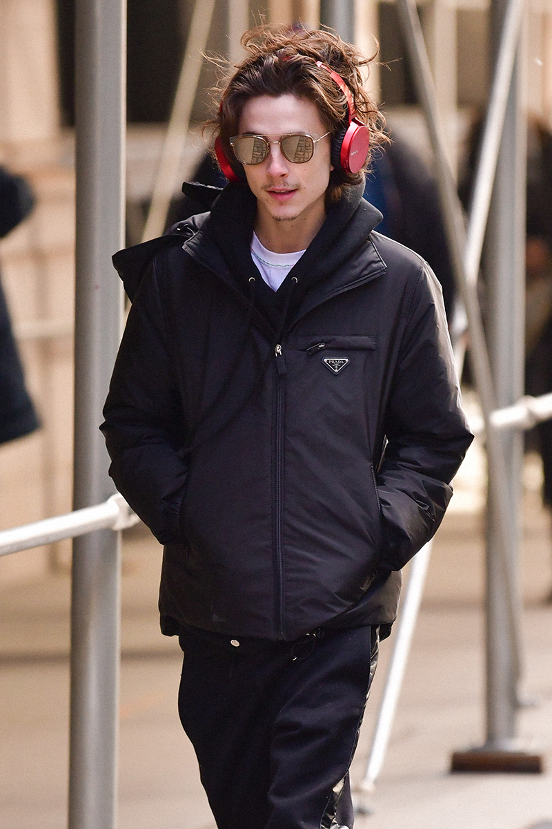 Timothee Chalamet seen on the streets of Manhattan on January 8, 2020 in New York City.