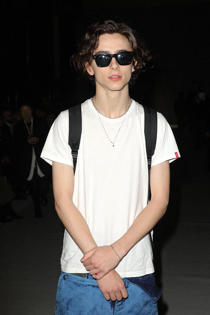 Timothee Chalamet attends the Haider Ackermann show as part of the Paris Fashion Week Womenswear Fall/Winter 2020/2021 on February 29, 2020 in Paris, France