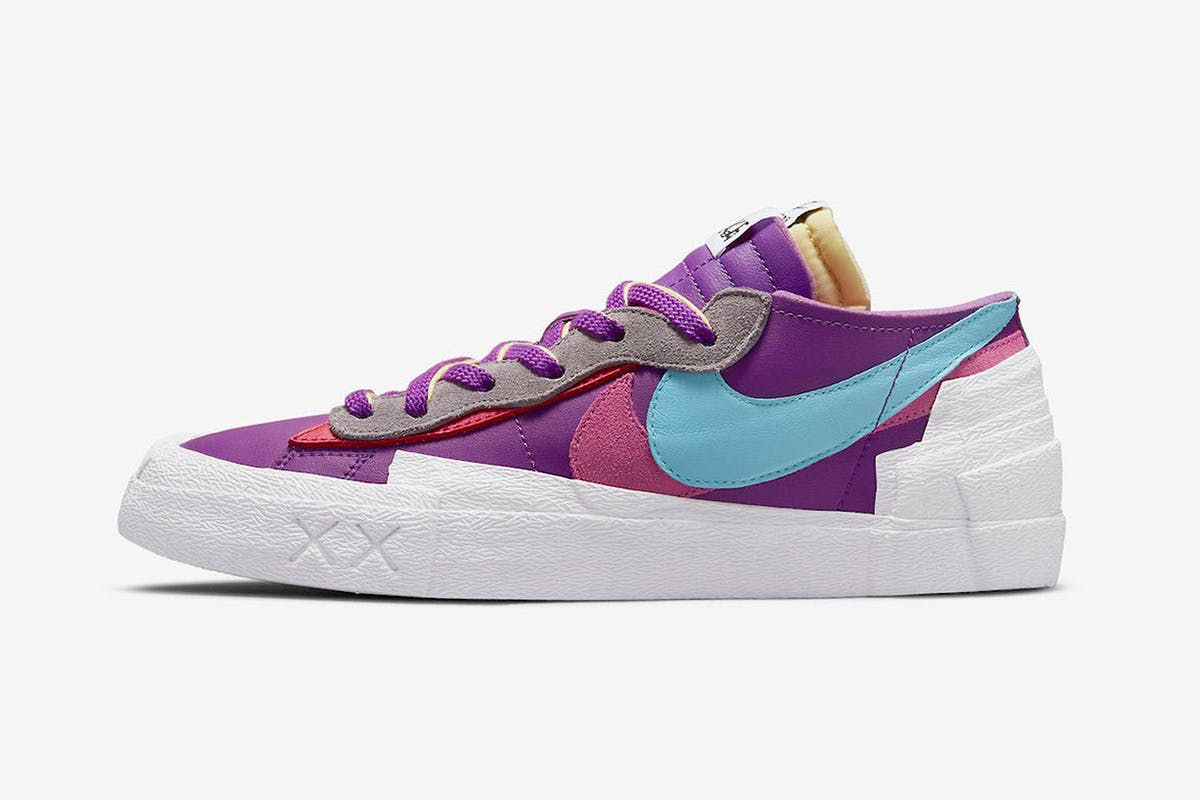 KAWS x sacai x Nike Blazer Low "Berry" Release Date, Info, Price