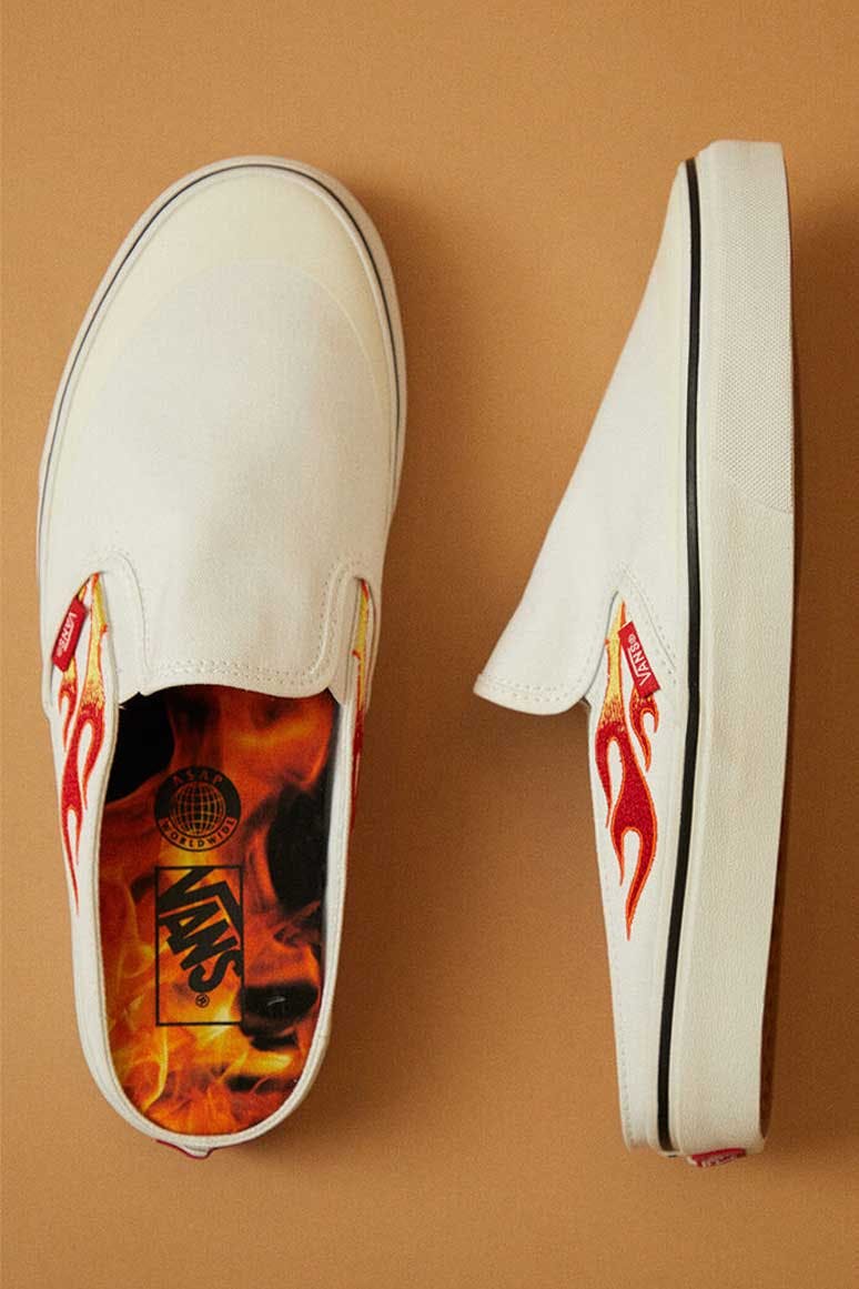 asap rocky vans collab pacsun mule slip on flames collab release date info buy price colorway