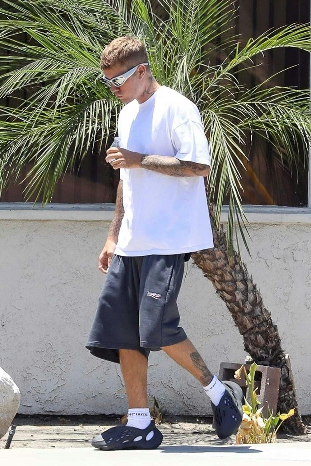 Justin Bieber in Balenciaga, YEEZY, NOCTA; Ramsay Hunt Treatment