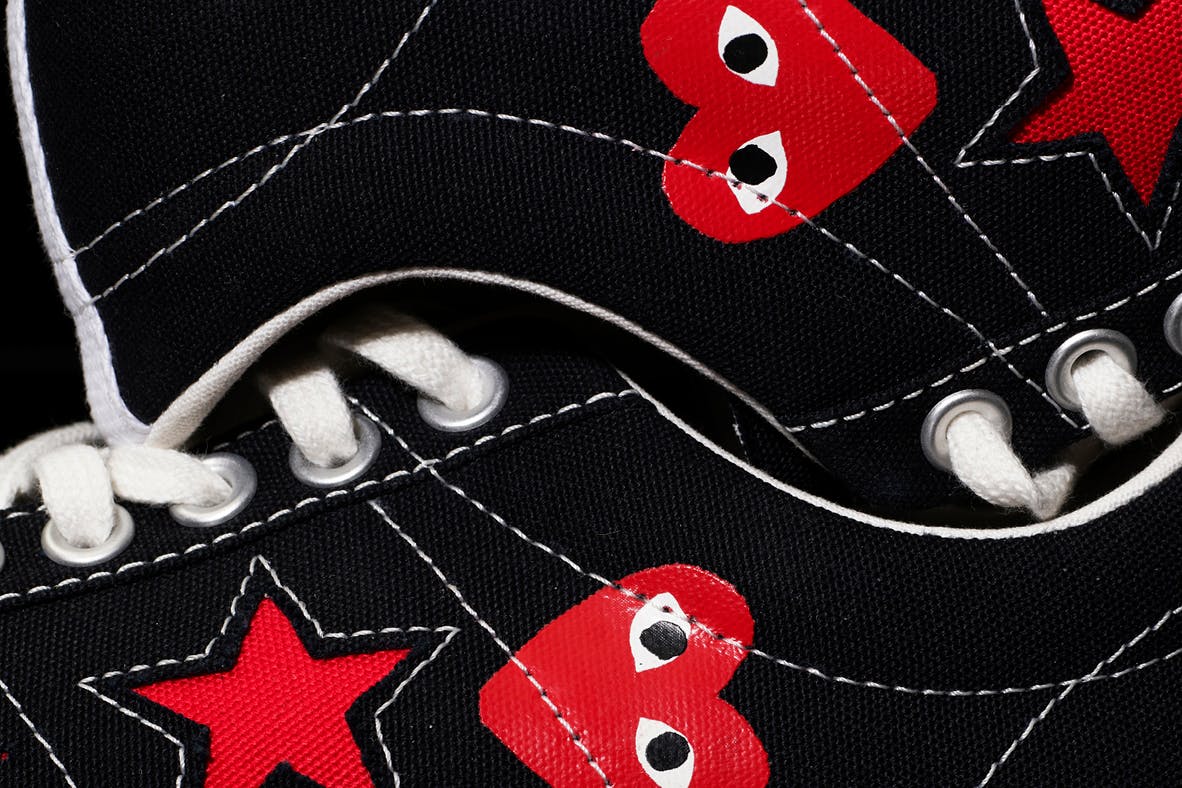 cdg play converse one star comme des garcons