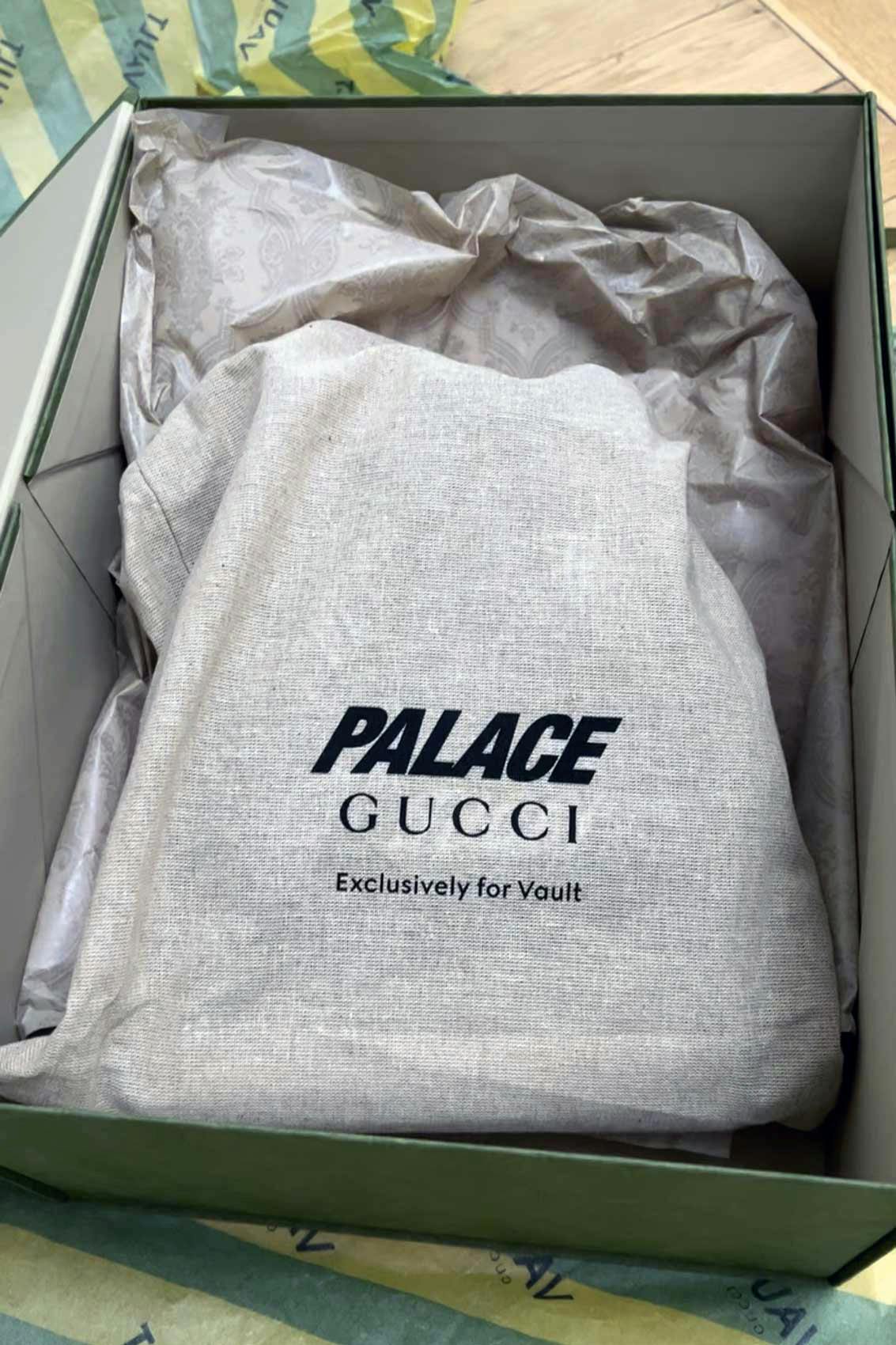 Up Close With Palace Gucci Collab Hoodies, Bags Before the Drop