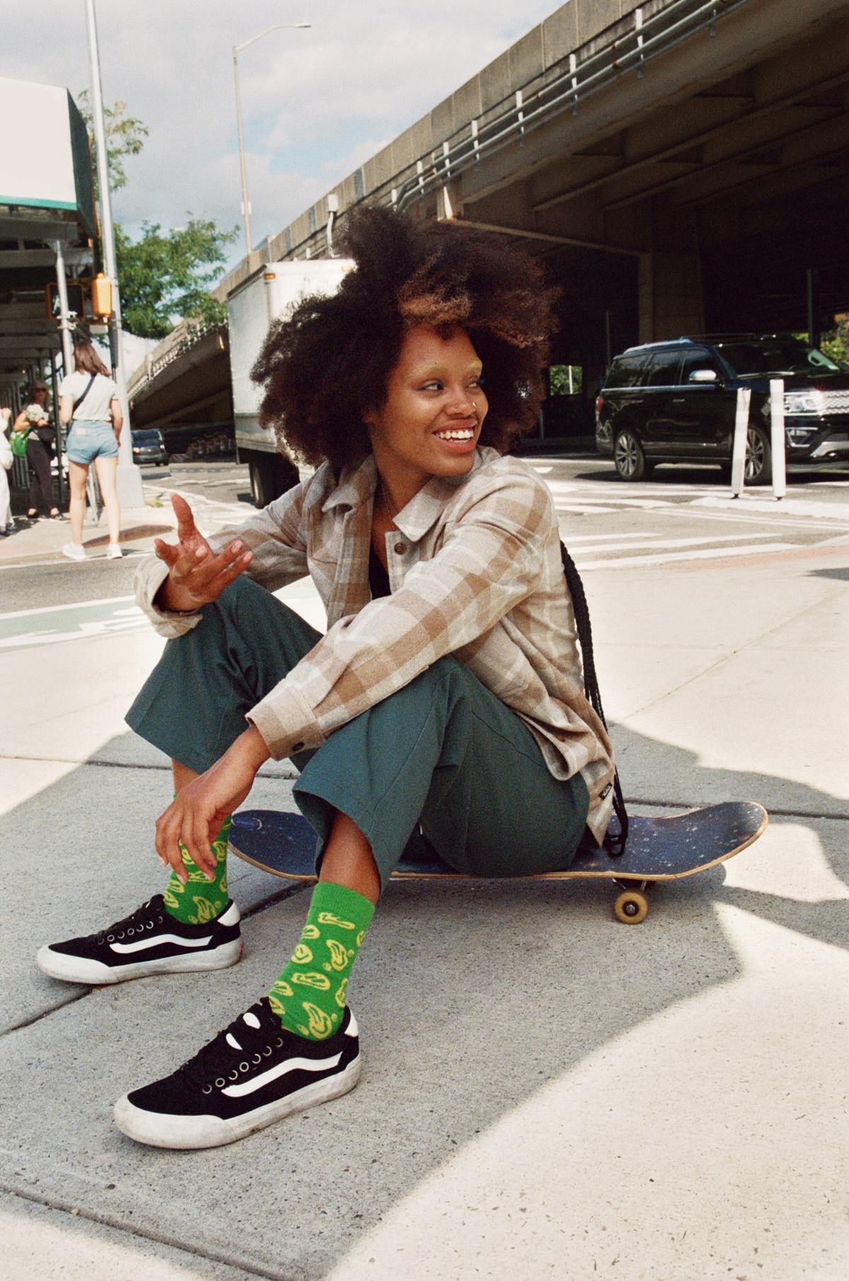 Ajani Russell Takes the Woolrich Flannel Skating In NYC