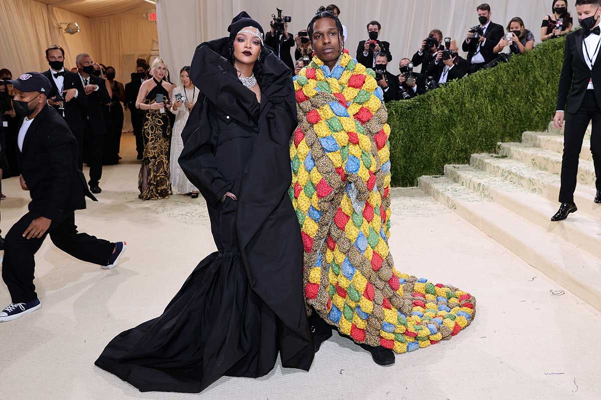 Rockstar Parents A$AP Rocky and Rihanna Coordinated Outfits in