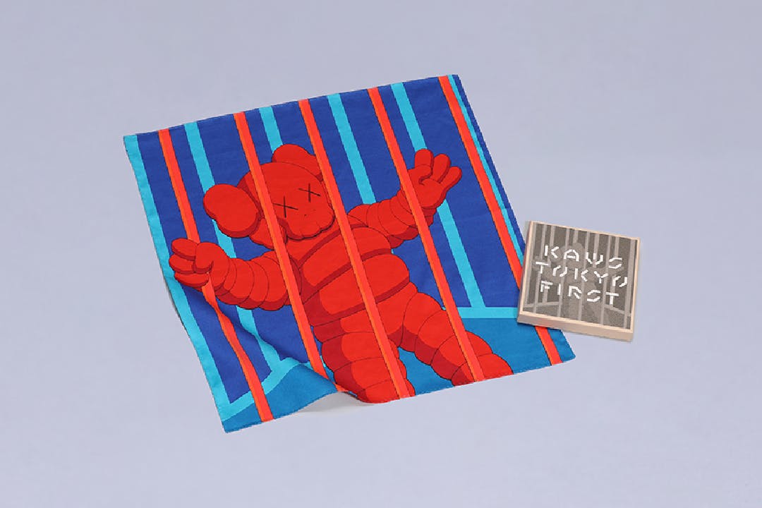 kaws tokyo first exhibit scarf handkerchief