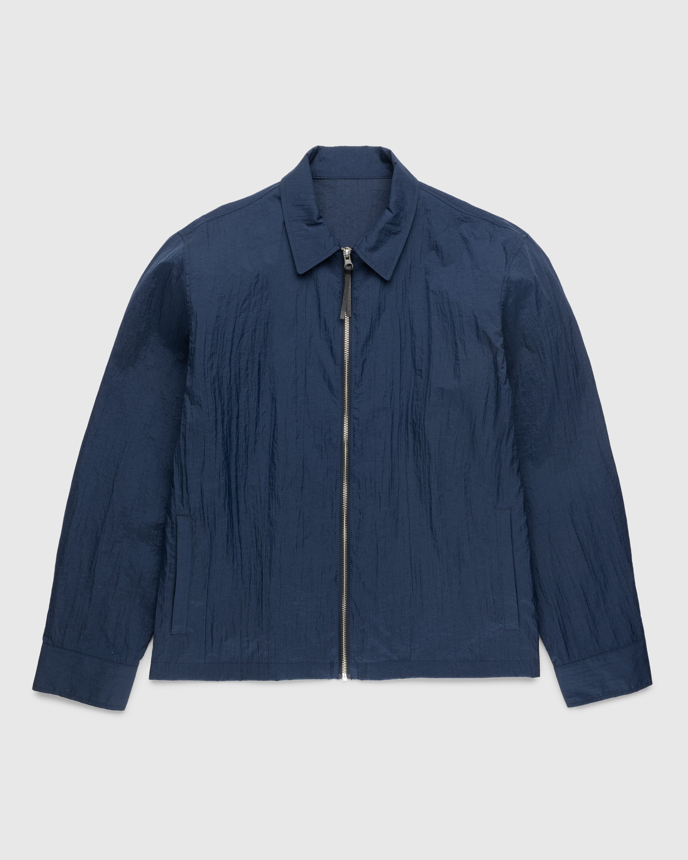 Highsnobiety - Texture Nylon Zipper Shirt Jacket Deep Blue - Clothing - Blue - Image 1