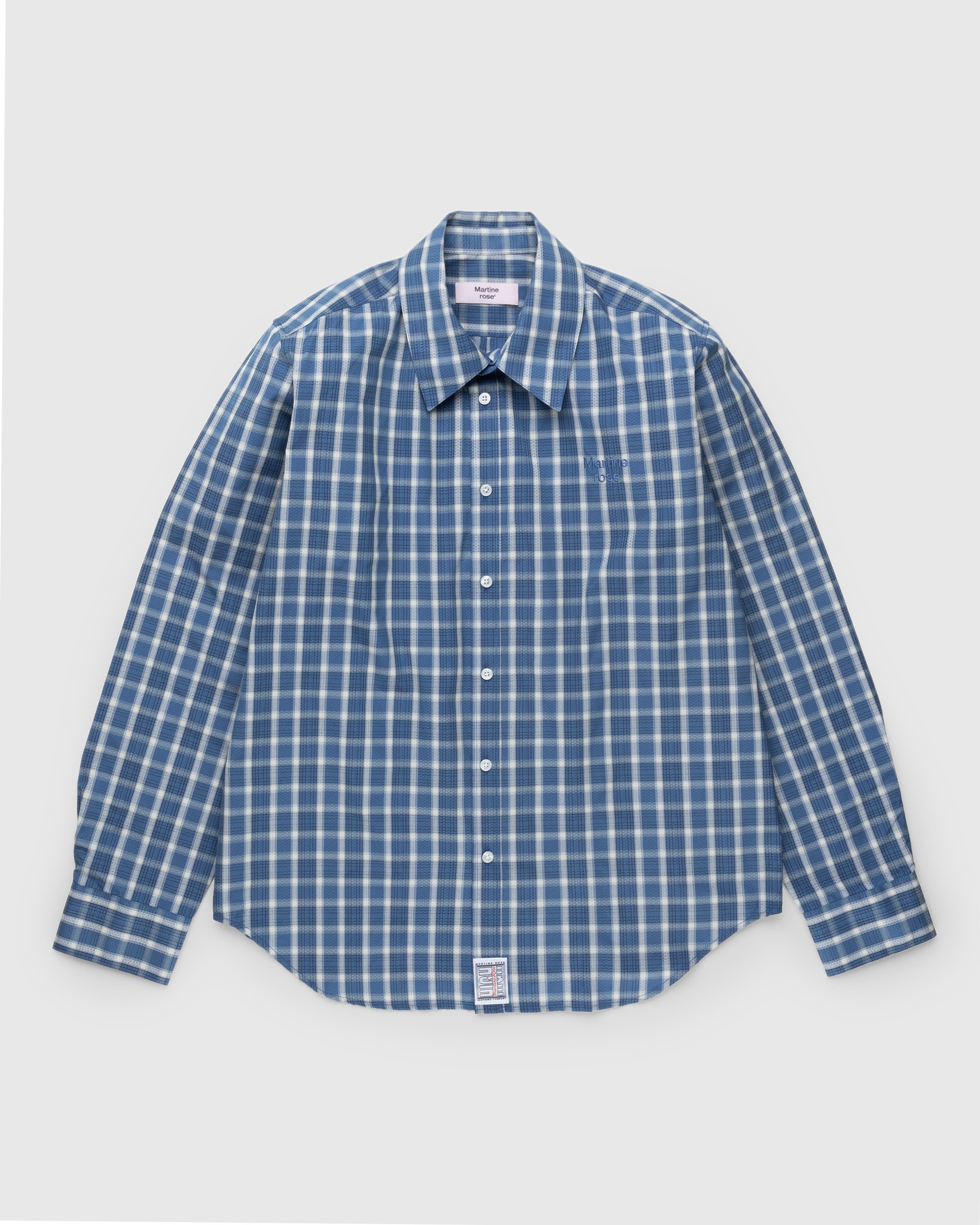 Martine Rose - Classic Check Button-Down Shirt Blue - Clothing - Blue - Image 1