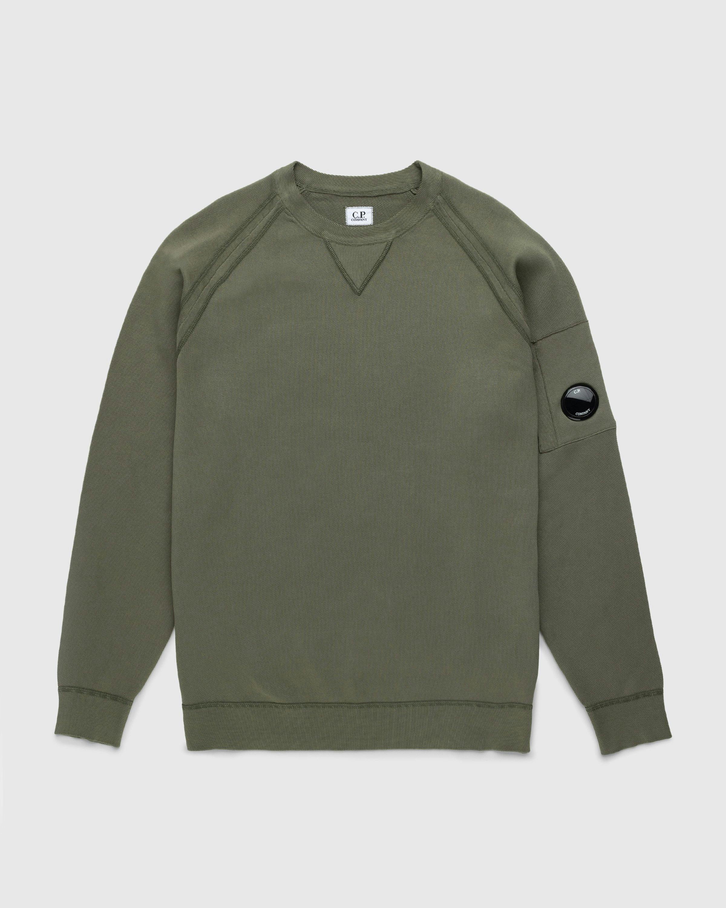 C.P. Company - Light Terry Knitted Sweatshirt Bronze Green - Clothing - Green - Image 1